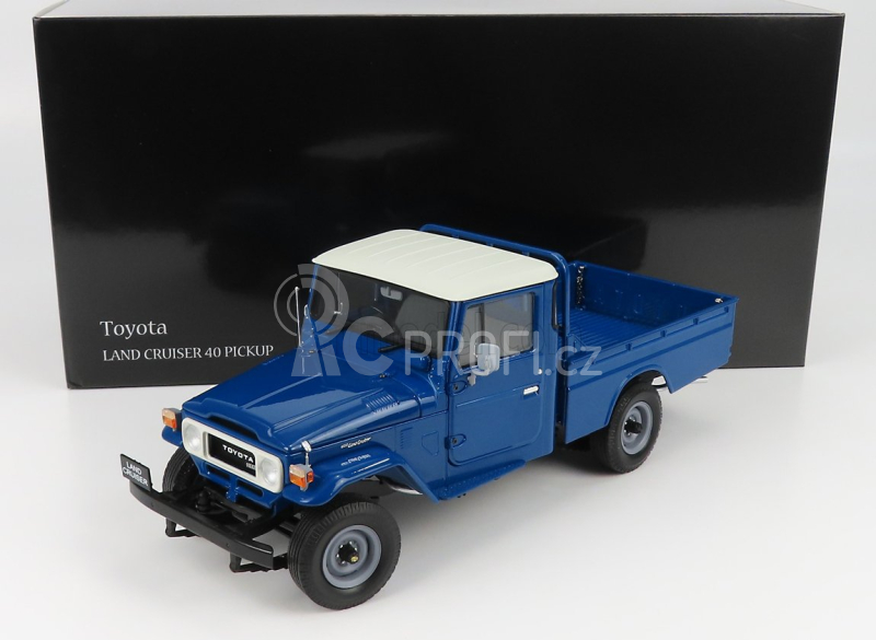 Kyosho Toyota Land Cruiser 40 4x4 Pick-up 1980 1:18 Modrá Bílá