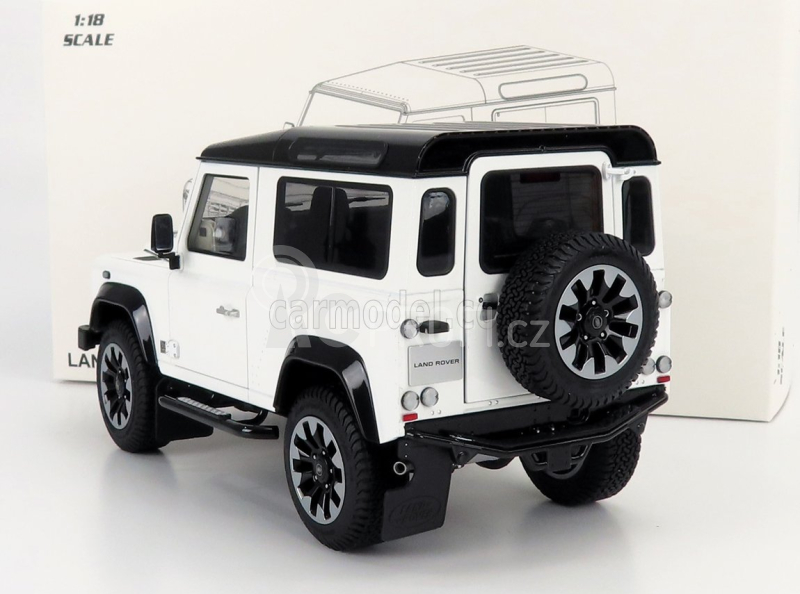 Lcd-model Land rover Defender 90 Works V8 70th Edition 2018 1:18 Bílá