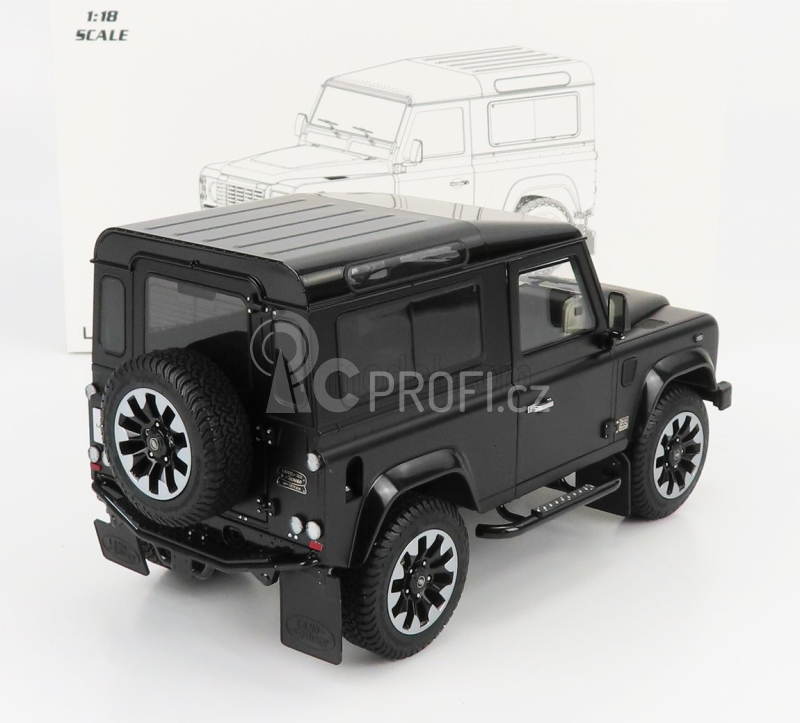 Lcd-model Land rover Defender 90 Works V8 70th Edition 2018 1:18 Matt Black