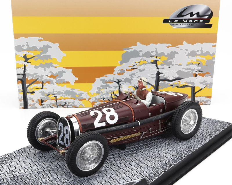 Le mans miniatures Bugatti F1  Type 59 N 28 Monaco Gp 1934 Tazio Nuvolari 1:18 Bordeaux