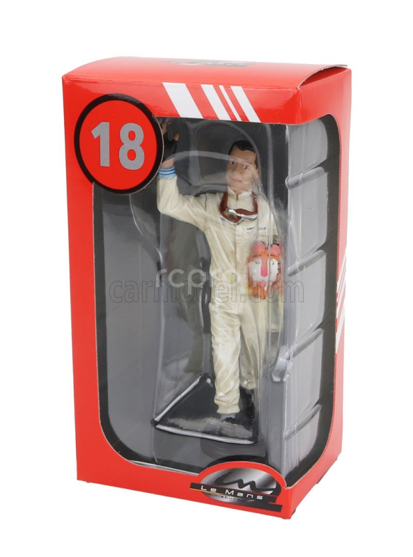 Le mans miniatures Figures F1  Pilota Automobilistico J.brabham - Pilot Driver Reims Gp 1966 1:18 Bílá