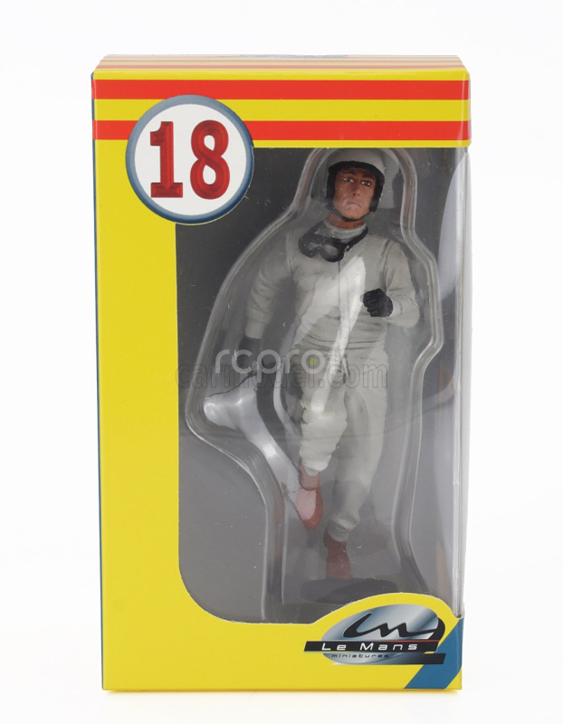 Le mans miniatures Figures Jim Pilota Automobilistico - 24h Le Mans Start Pilot Driver 1960 - 1970 1:18 Bílá