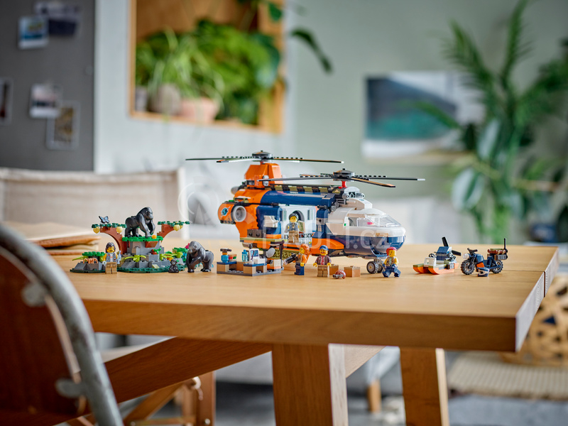 LEGO City - Helikoptéra na průzkum džungle v základním táboře