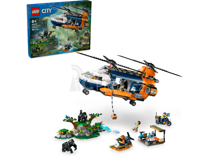 LEGO City - Helikoptéra na průzkum džungle v základním táboře