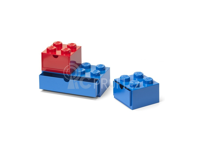 LEGO stolní box se zásuvkou Multi-Pack 3ks, modrá/červená