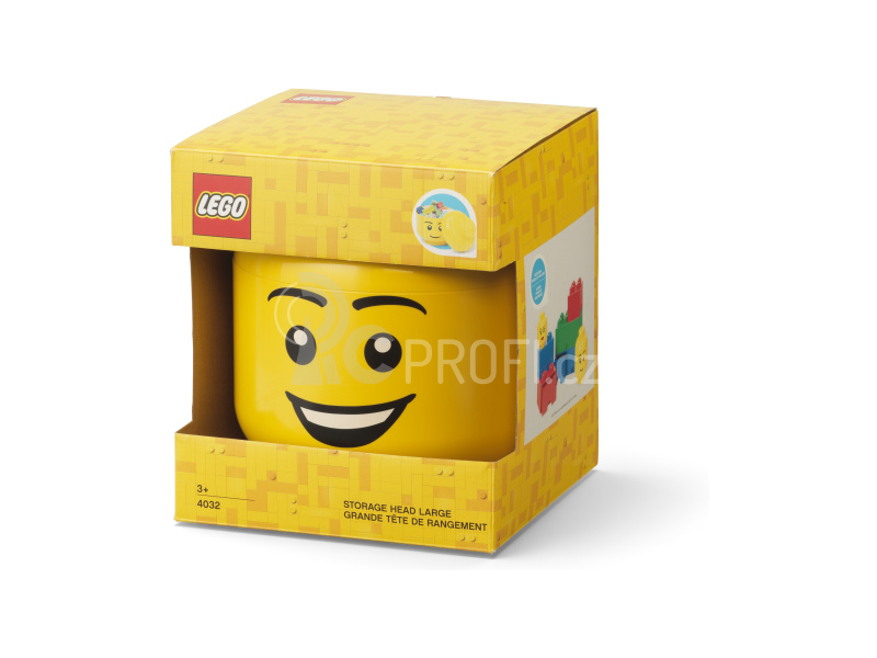 LEGO Storage Head Large - šťastný chlapec