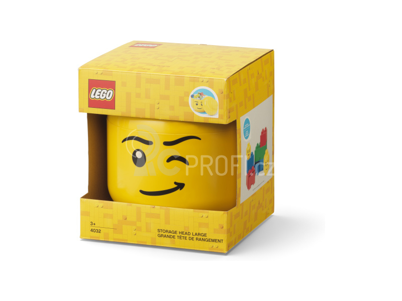 LEGO Storage Head Large - šťastný chlapec