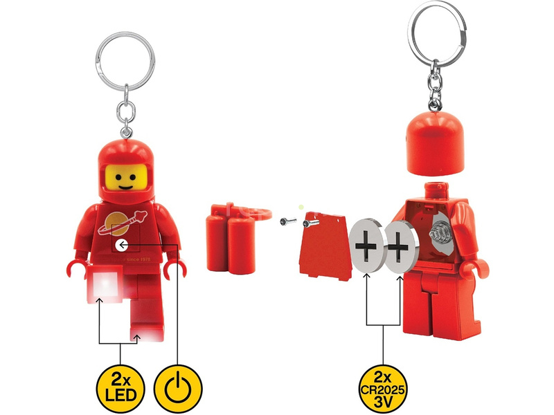 LEGO svítící klíčenka - Kosmonaut červený