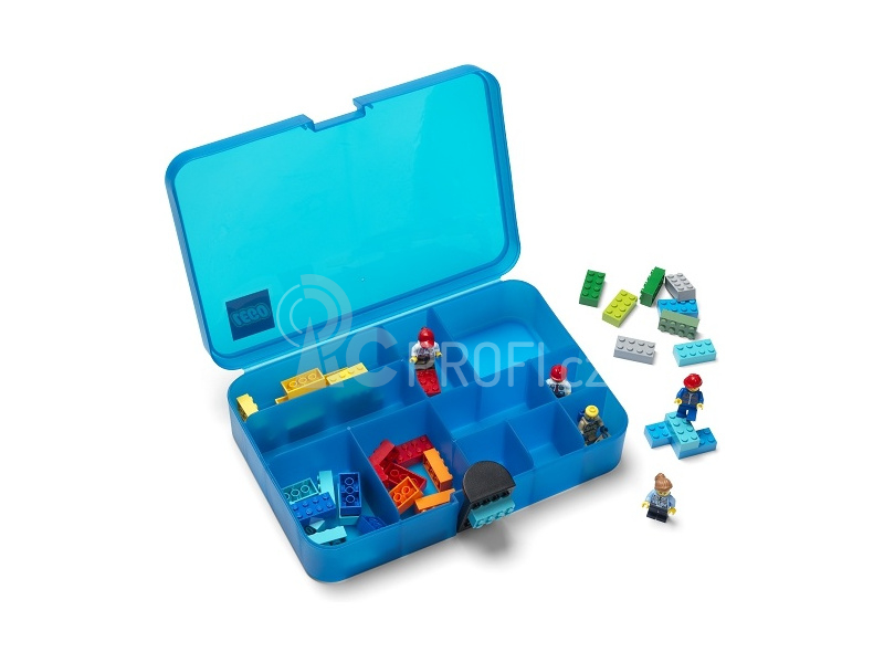 LEGO úložný box s přihrádkami - hnědý