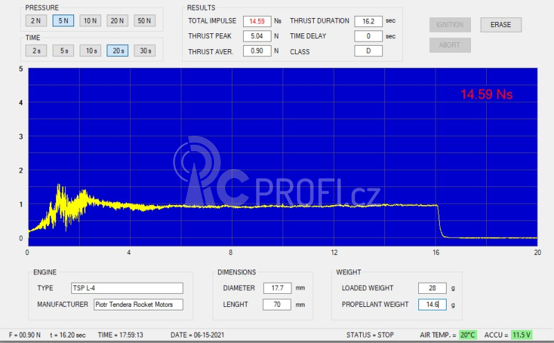 Letecký raketový motor TSP L-4 ( 5ks )