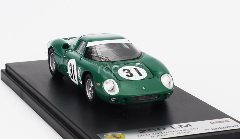 Looksmart Ferrari 250lm Coupe N 31 3rd 12h Sebring 1965 David Piper - Tony Maggs 1:43 Zelená