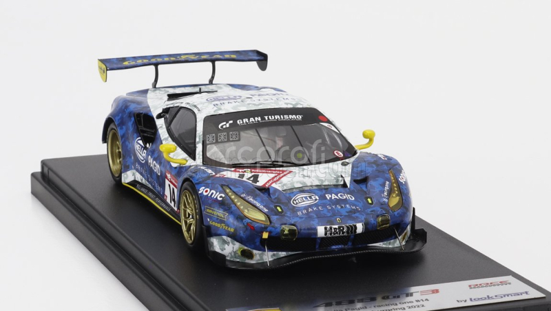 Looksmart Ferrari 488 Gt3 Evo 3.9l Turbo V8 Hella Pagid Racing One Gmbh Team N 14 24h Nurburgring 2022 Jeroen Bleekemolen - Christian Kohlhaas - Nick Foster - Jules Szymkowiak 1:43 Modrá Bílá