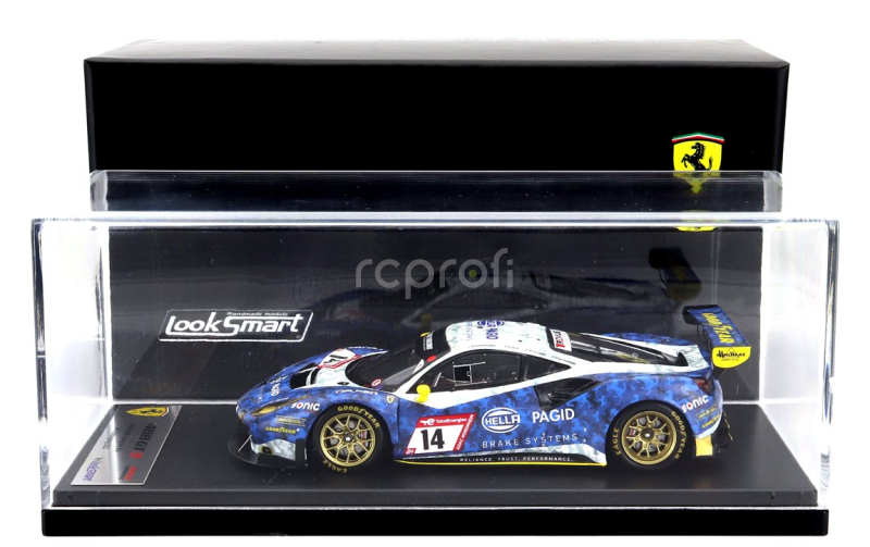 Looksmart Ferrari 488 Gt3 Evo 3.9l Turbo V8 Hella Pagid Racing One Gmbh Team N 14 24h Nurburgring 2022 Jeroen Bleekemolen - Christian Kohlhaas - Nick Foster - Jules Szymkowiak 1:43 Modrá Bílá