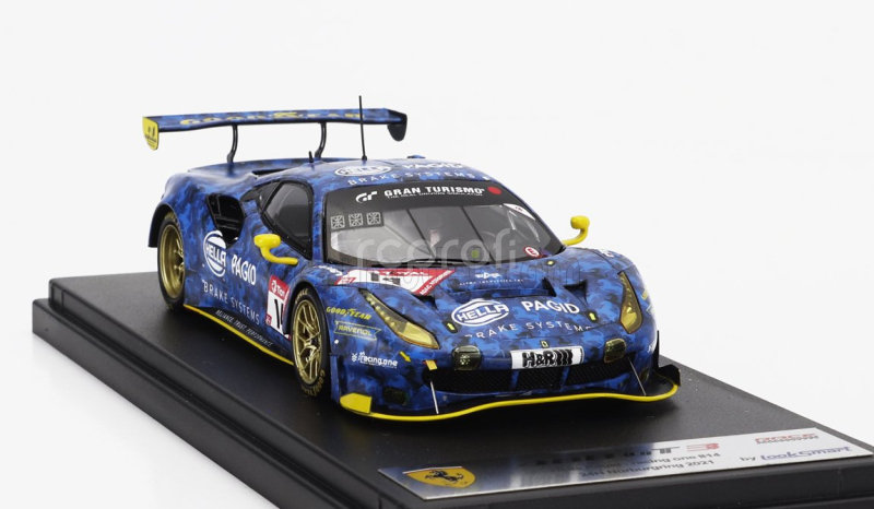 Looksmart Ferrari 488 Gt3 Evo 3.9l Turbo V8 Hella Pagid Racing One Team N 14 24h Nurburgring 2021 Christian Kohlhaas - Stephan Kohler - Mike Jager -  Norbert Schneider 1:43 Blue