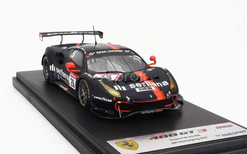 Looksmart Ferrari 488 Gt3 Evo 3.9l Turbo V8 Team Octane 126 Ag N 26 24h Nurburgring 2021 Bjorn Grossmann - Simon Trummer - Jonathan Hirschi - Luca Ludwig 1:43 Matná Modrá Oranžová