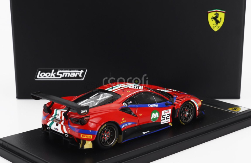 Looksmart Ferrari 488 Gt3 Evo Team Af Corse N 52 24h Spa 2023 Andrea Bertolini - Louis Machiels - Jef Machiels - Lilou Wadoux 1:43 Red