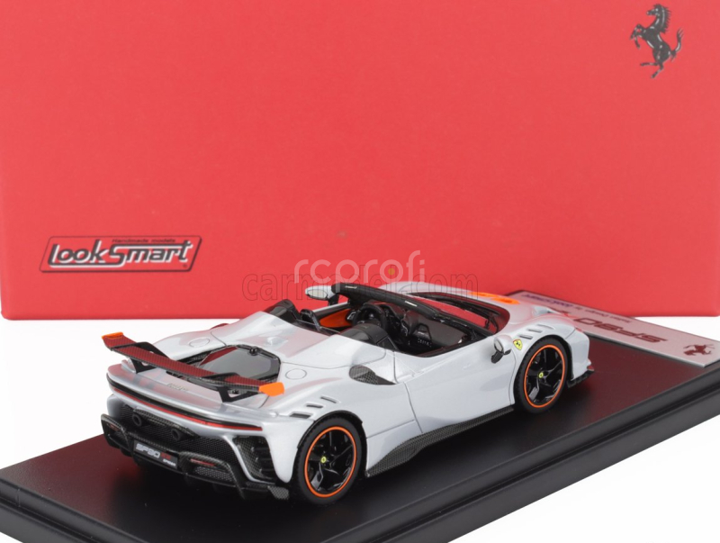 Looksmart Ferrari Sf90 Xx Stradale Spider 2024 1:43 Bianco Artico - Bílá Met Oranžová Černá