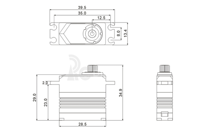 M11 HiVOLT CORELESS Digital servo (9kg-0,055s/60°)