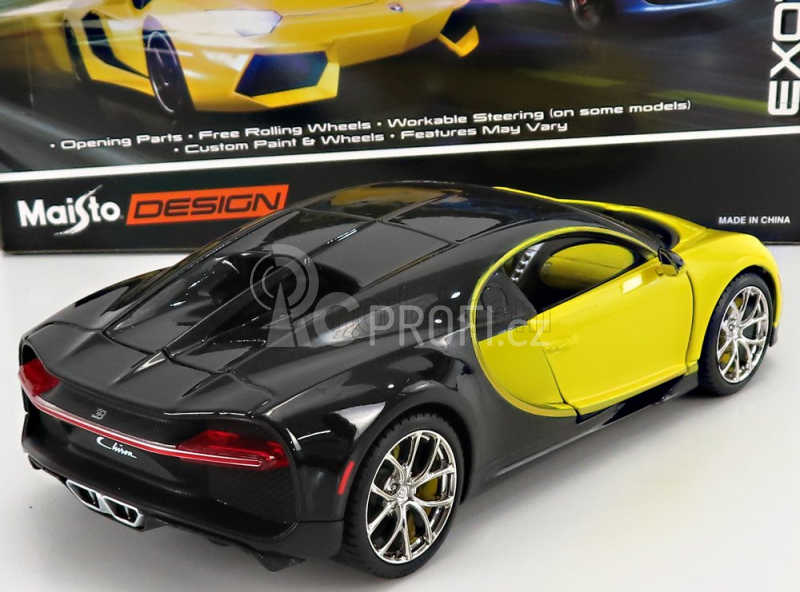 Maisto Bugatti Chiron Le Patron 2016 1:24 Žlutá Černá