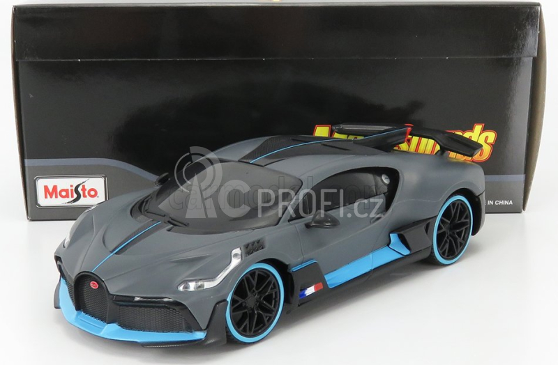 Maisto Bugatti Divo 2018 1:24 Matná Šedá Světle Modrá