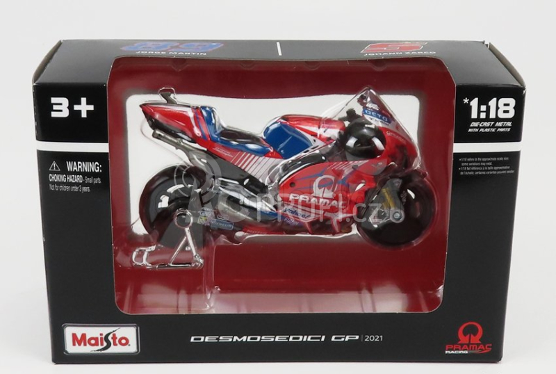 Maisto Ducati Desmosedici Gp21 Pramac Racing Team N 5 Motogp 2021 Johann Zarco 1:18 Red