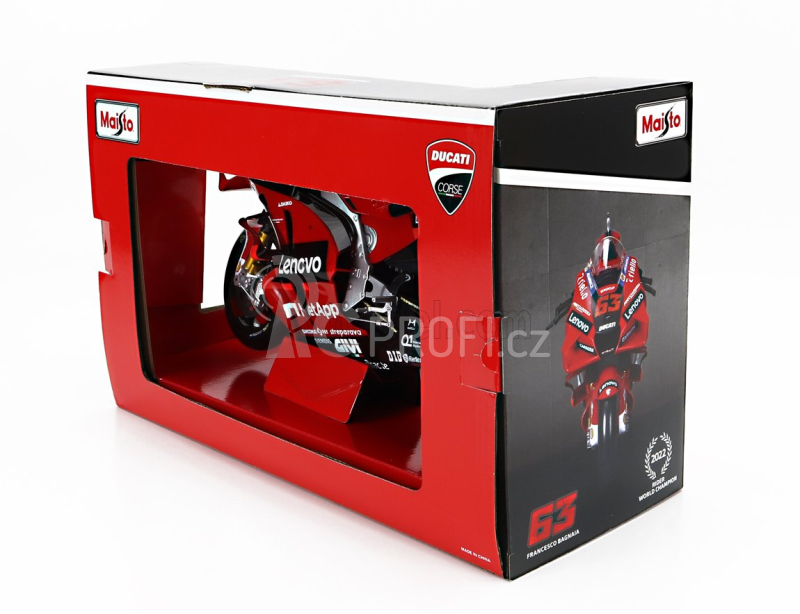 Maisto Ducati Desmosedici Gp22 Team Lenovo N 63 World Champion Motogp Season 2022 Francesco Bagnaia 1:6 Red