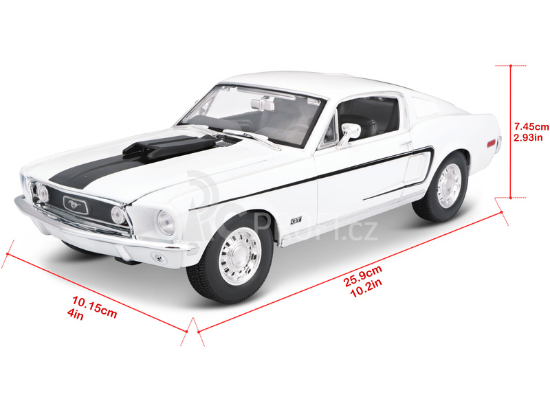 Maisto Ford Mustang GT Cobra Jet 1968 1:18 bílá