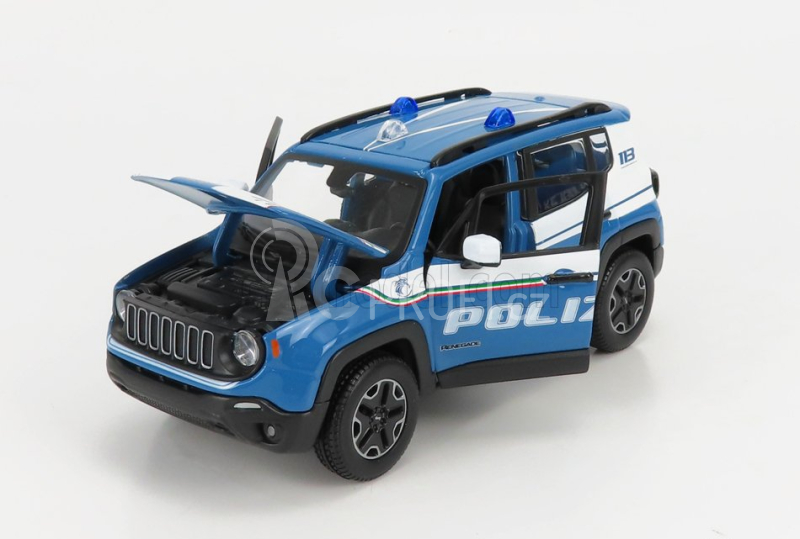 Maisto Jeep Renegade Polizia 2017 1:24 Světle Modrá Bílá