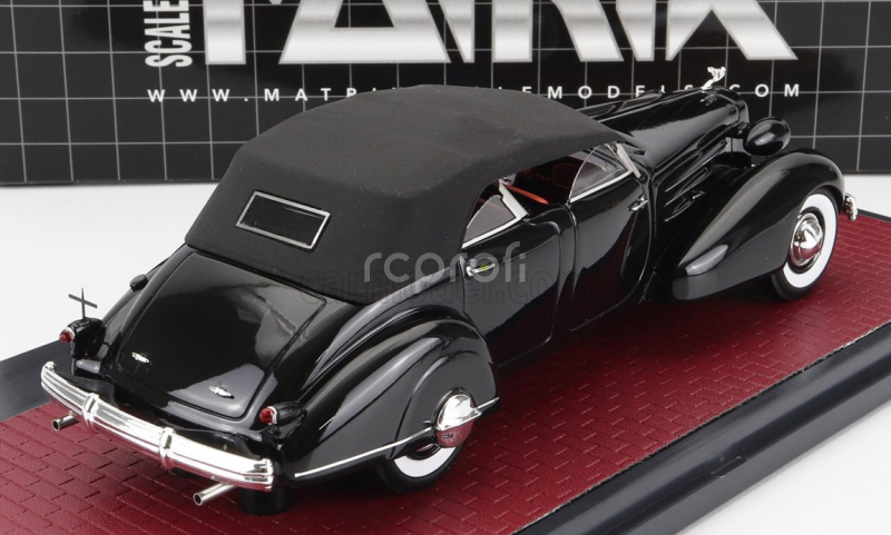 Matrix scale models Cadillac V16 Dual Cowl Sport Pheaton Cabriolet Closed 1937 1:43 Black