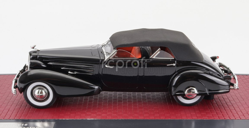 Matrix scale models Cadillac V16 Dual Cowl Sport Pheaton Cabriolet Closed 1937 1:43 Black