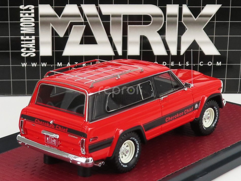 Matrix scale models Jeep Cherokee Chief Sj 4x4 1980 1:43 Red