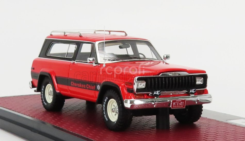 Matrix scale models Jeep Cherokee Chief Sj 4x4 1980 1:43 Red