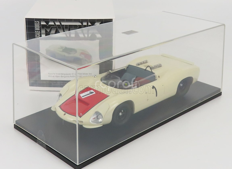 Matrix scale models Porsche 910-8 Bergspider N 1 1967 1:18 Bílá Červená