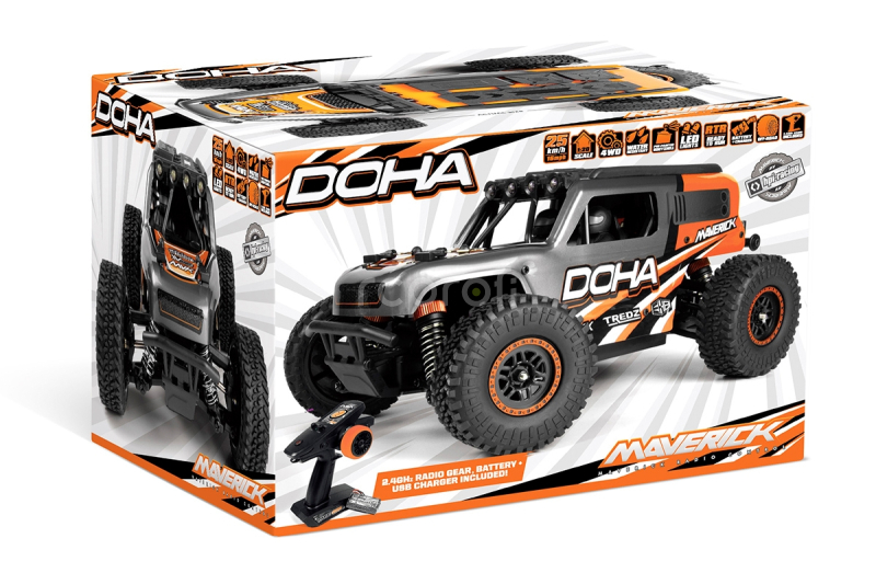 Maverick Doha 1/20 4WD Electric Truck - Oranžový