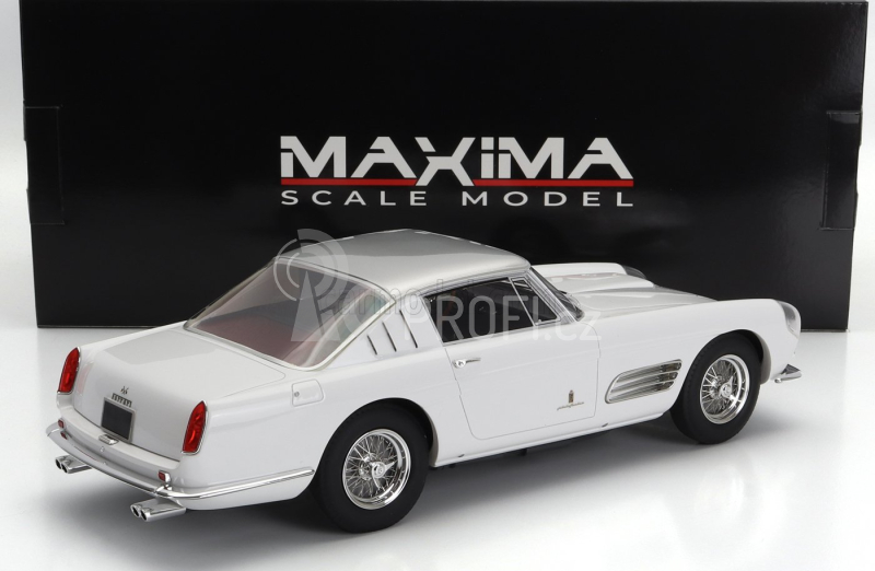 Maxima Ferrari 410 Superamerica Iii Series Pininfarina Coupe 1958 1:18 Bílé Stříbro