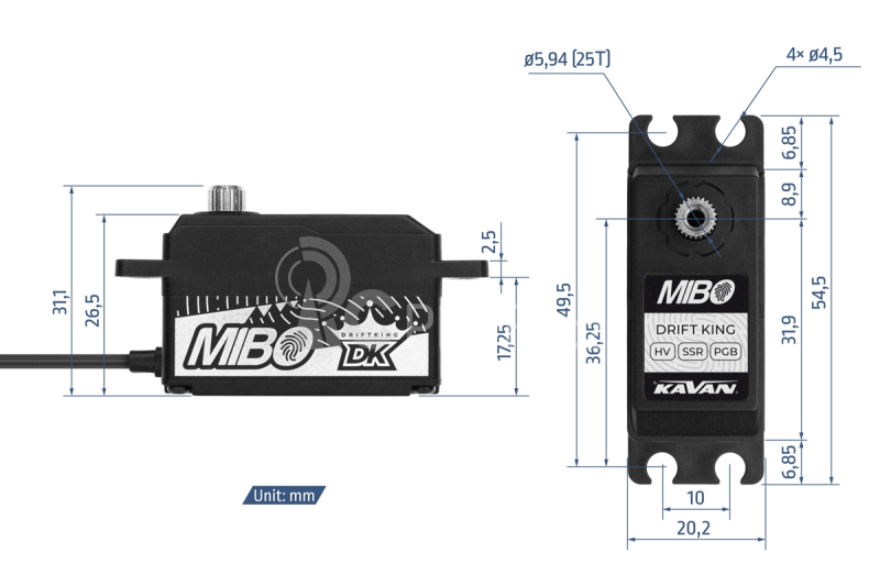 MIBO Drift King LP Programmable (RWD Drift Spec/18.0kg/8.4V) Brushless Servo