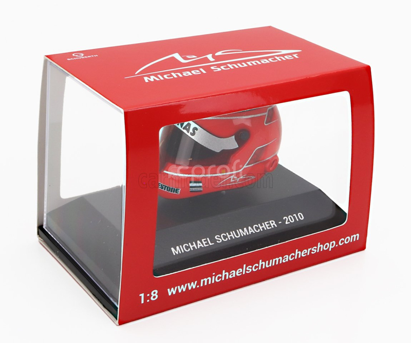 Mini helmet Schuberth helmet F1  Casco Helmet Mgpw01 Mercedes Gp Season 2010 Michael Schumacher 1:8 Red