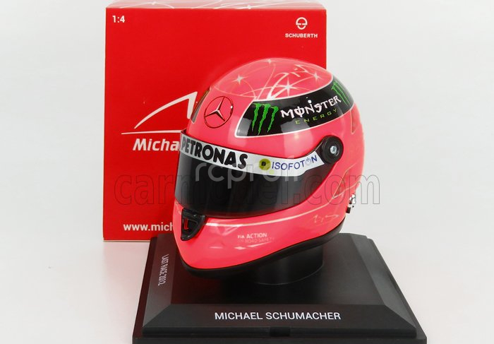 Mini helmet Schuberth helmet F1  Casco Helmet Mgpw03 Team Petronas Mercedes Amg N 7 25 November Gp Brazil 2012 Last Race Michael Schumacher 1:4 Red Fluo Black