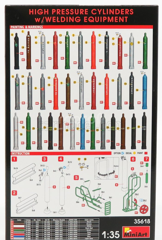 Miniart Accessories High Pressure Cylinders Welding Equipment 1:35 /