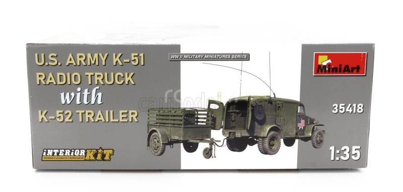 Miniart Chevrolet K-51 Radio Truck With K-52 Trailer Usa Army Military 1951 1:35 /