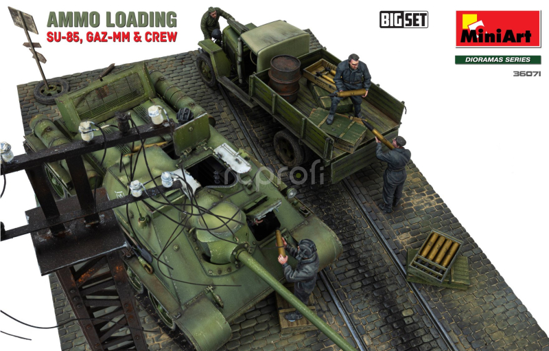 Miniart GAZ Set Ammo Loading Diorama - Truck With Tank Su-85 With Military Figures 1:35 /