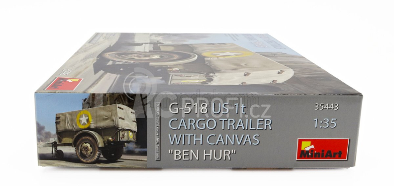 Miniart Trailer Rimorchio - G-518 Us Cargo Trailer Ben Hur Military 1:35 /