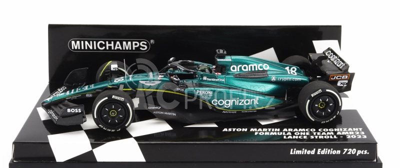 Minichamps Aston martin F1  Amr23 Team Aramco Cognizant N 18 Season 2023 Lance Stroll 1:43 Zelená