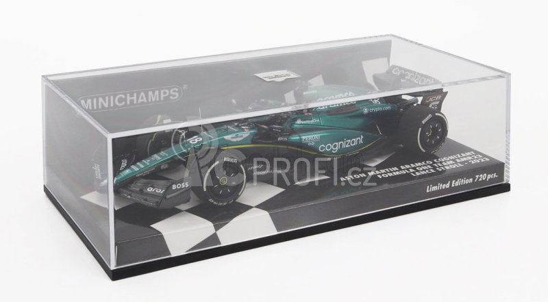 Minichamps Aston martin F1  Amr23 Team Aramco Cognizant N 18 Season 2023 Lance Stroll 1:43 Zelená