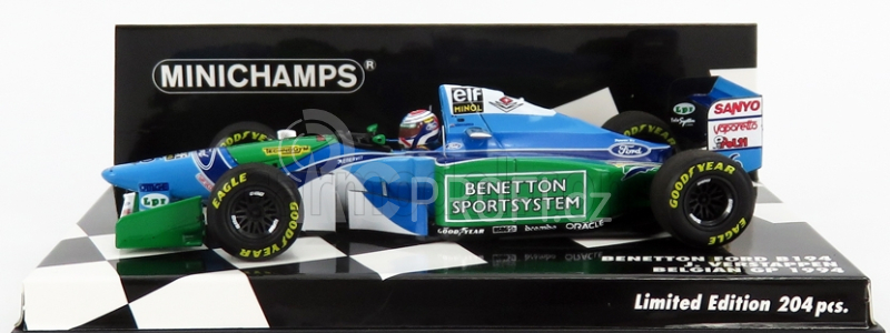 Minichamps Benetton F1  B194 N 6 3rd Belgian Gp 1994 Jos Verstappen 1:43 Zelená Modrá