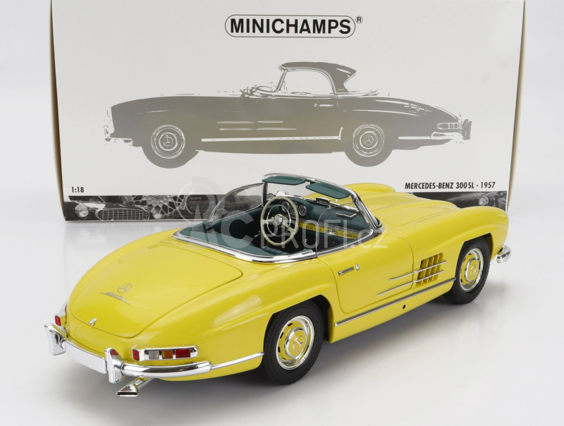 Minichamps Mercedes benz 300sl Roadster (w198) Cabriolet Hard-top 1958 1:18 Žlutá