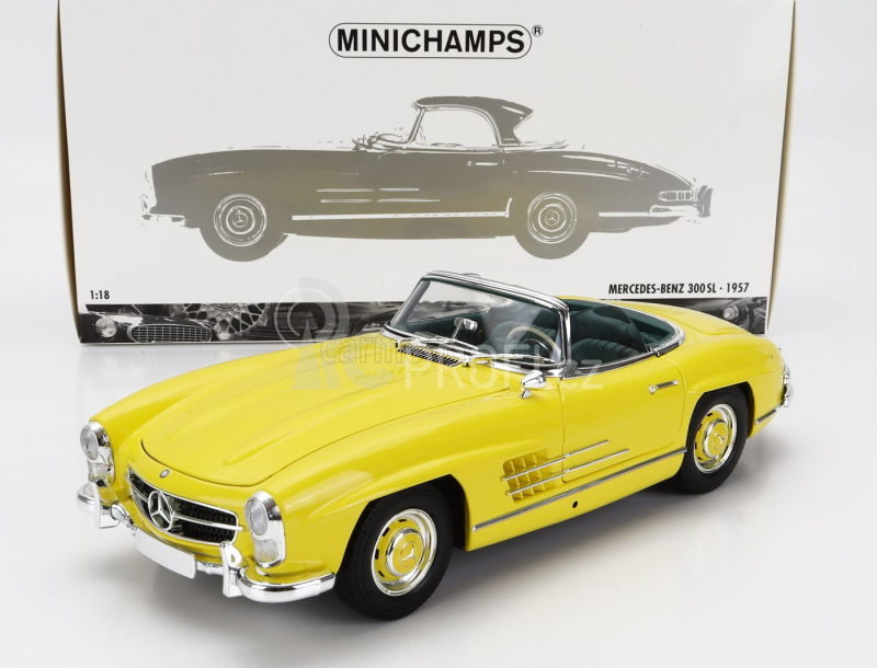 Minichamps Mercedes benz 300sl Roadster (w198) Cabriolet Hard-top 1958 1:18 Žlutá