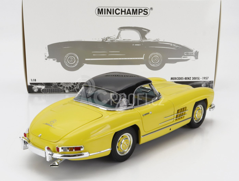 Minichamps Mercedes benz 300sl Roadster (w198) Cabriolet Hard-top 1958 1:18 Žlutá