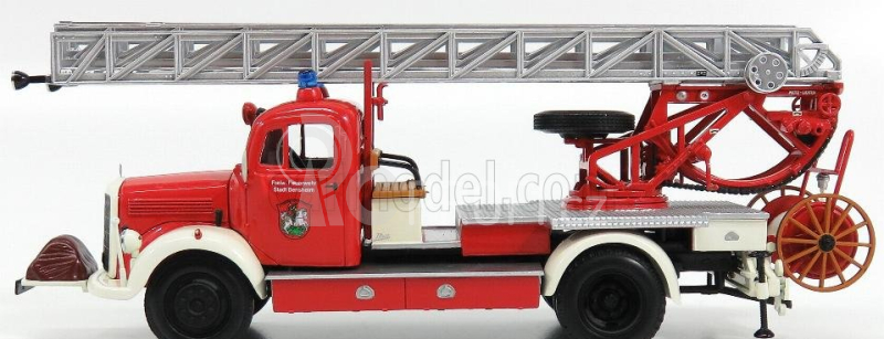 Minichamps Mercedes benz L3500 Dl17 Truck Scala Feuerwehr Bensheim 1950 1:43 Červená Stříbrná