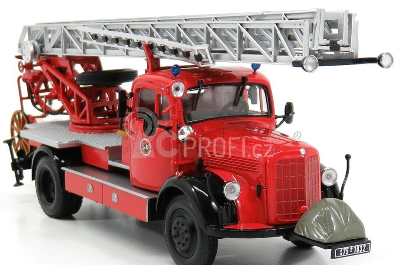 Minichamps Mercedes benz L3500 Dl17 Truck Scala Feuerwehr Bensheim 1950 1:43 Červená Stříbrná